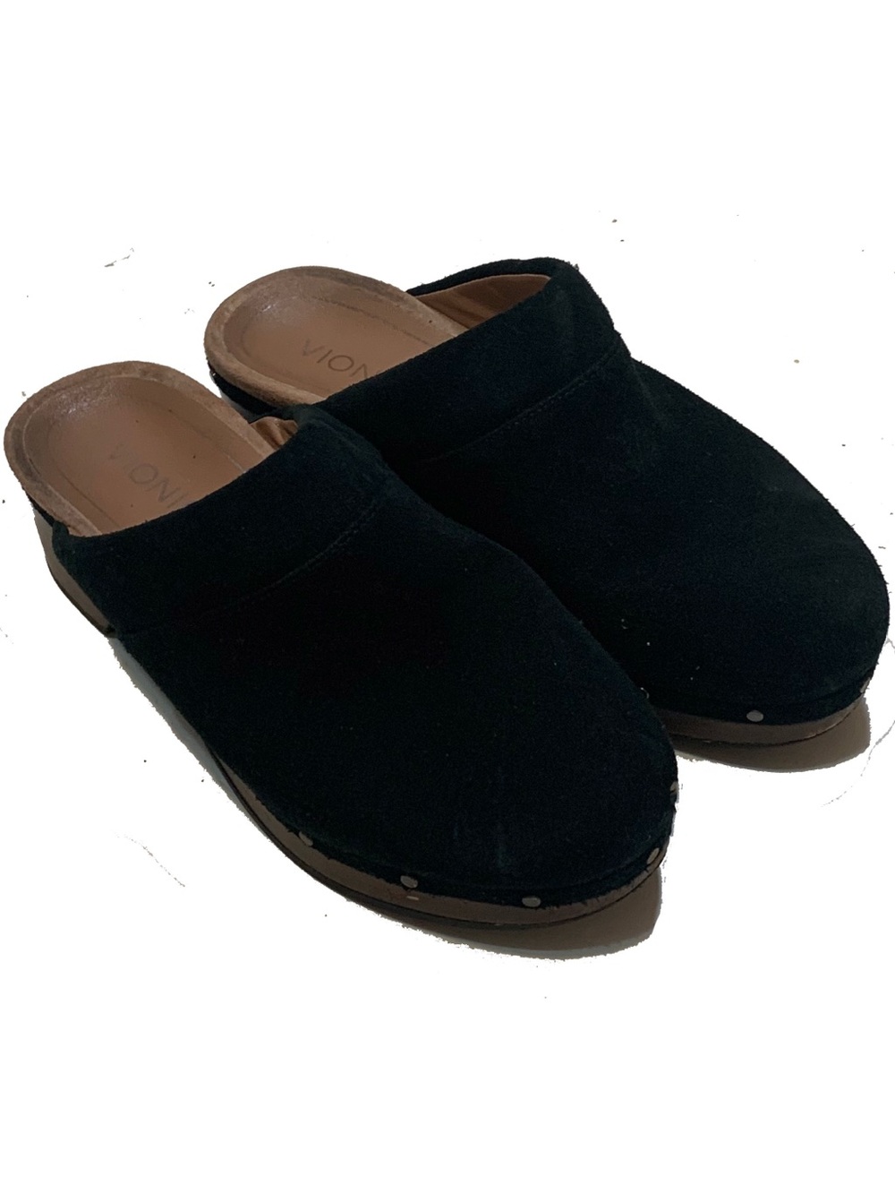 Vionic Black Suede Slip-On Mule